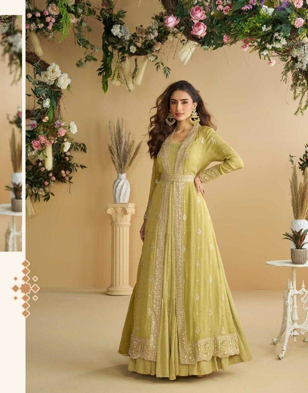 Chinon Silk Western Wears Embroidered Suits Gown Dresses - MYLUXURY LANE ENTERPRISE